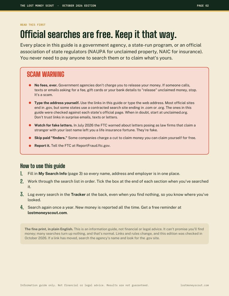 Scam warning and how to use the guide